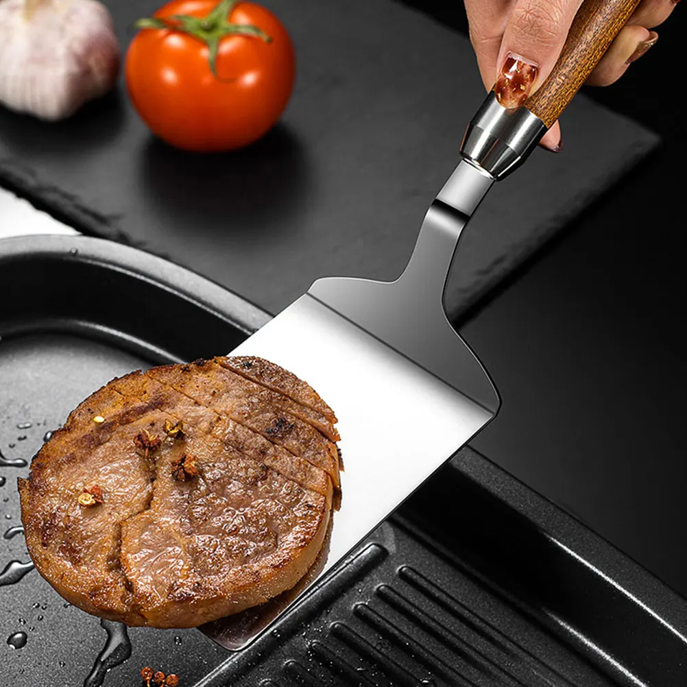 Stainless Steel Cooking Spatula Ergonomic H Pancake Shovel Grill Scraper Burger Turner Teppanyaki Steak Tool Kitchen Gadgets 
Stainless Steel Cooking Spatula Ergonomic H Pancake Shovel Grill Scraper Burger Turner Teppanyaki Steak Tool Kitchen Gadgets