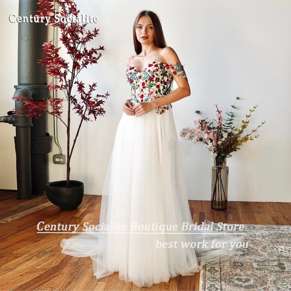 Wildflower Boho Wedding Dress Sweetheart Corset Back Embroidered Flower Floral Bridal Gowns Formal Party Dresses Customized
Wildflower Boho Wedding Dress Sweetheart Corset Back Embroidered Flower Floral Bridal Gowns Formal Party Dresses Customized