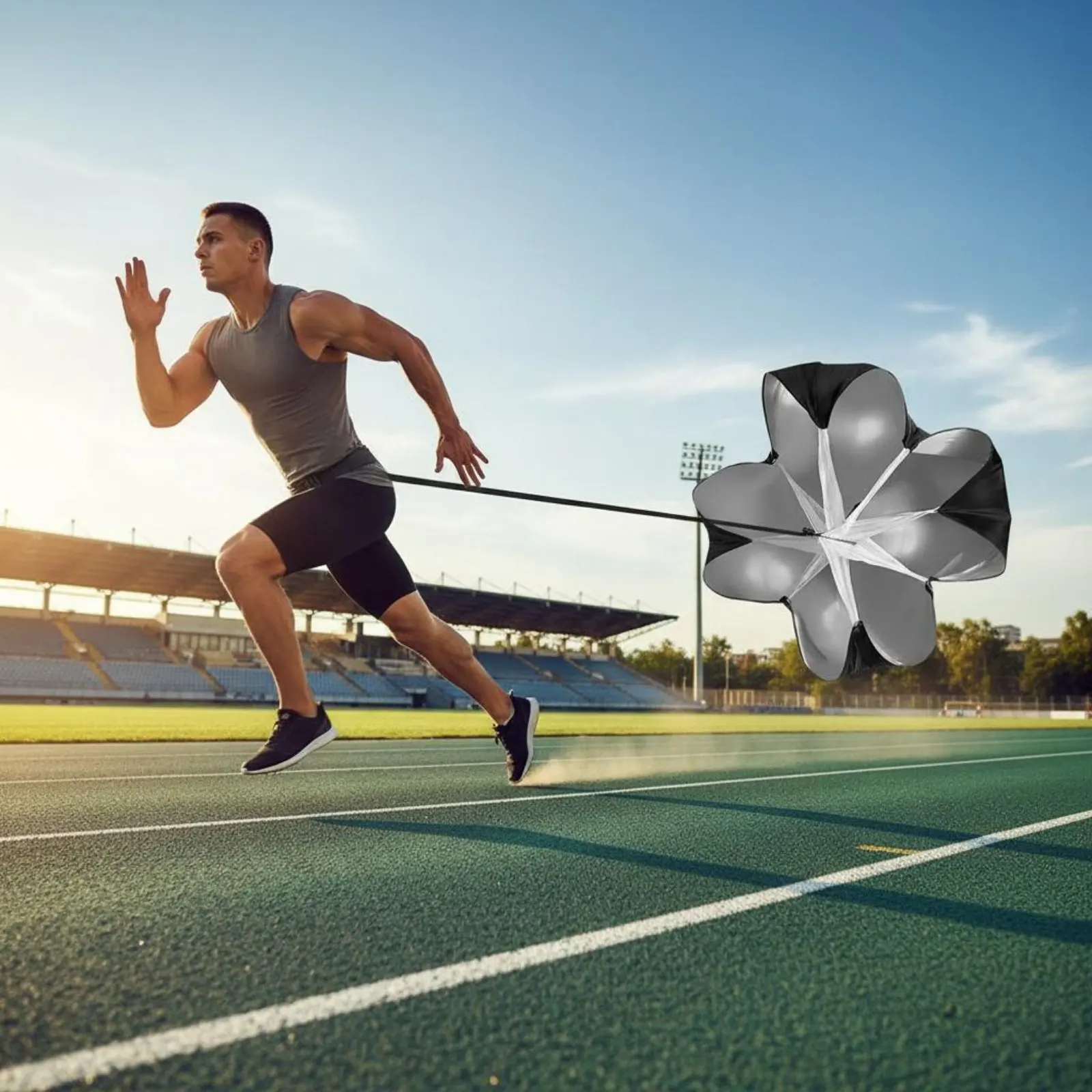 Speed Parachute Oxford Cloth Speed Chute Resistance Parachute Lightweight and Foldable for Soccer Players
Speed Parachute Oxford Cloth Speed Chute Resistance Parachute Lightweight and Foldable for Soccer Players