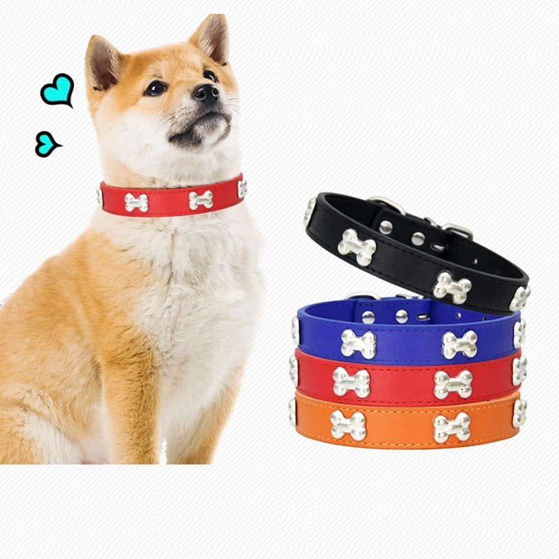 For Small Medium Large Dogs PU Leather Durable Pet Dog Collar Bone Decoration Neck Strap Collar For Pet Dog Puppy Collars
For Small Medium Large Dogs PU Leather Durable Pet Dog Collar Bone Decoration Neck Strap Collar For Pet Dog Puppy Collars
