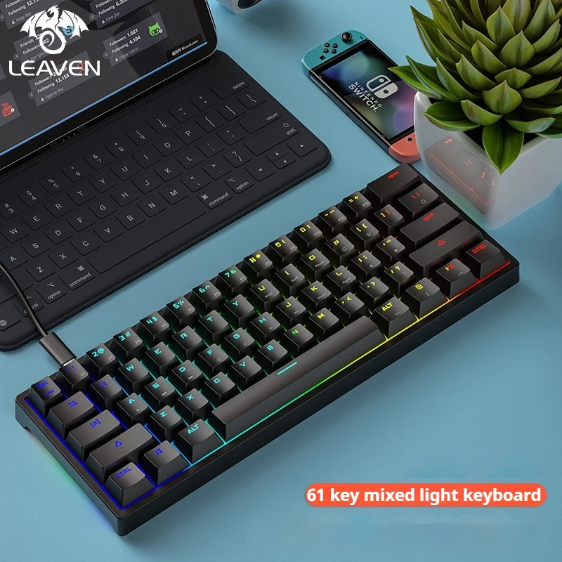 Проводная механическая клавиатура Cracked K620, зеленый вал, игровой ноутбук с подсветкой, Type-C, 61-клавиш, RGB-подсветка и подставки
Проводная механическая клавиатура Cracked K620, зеленый вал, игровой ноутбук с подсветкой, Type-C, 61-клавиш, RGB-подсветка и подставки