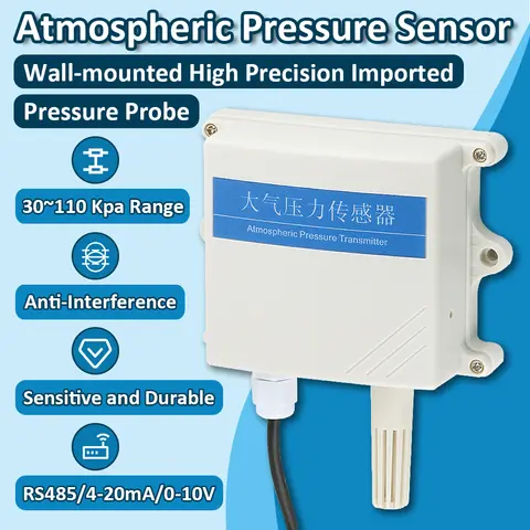 Atmospheric Pressure Sensor Transmitter Output RS485 0-5V 0-10V 4-20MA Weather Air Pressure Detector Barometric 30~110Kpa