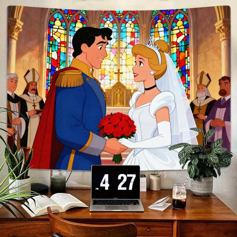 1PC Dreamy Cinderella Prince Charming Wedding Tapestry, Modern Polyester Wall Art Decor for Bedroom Living Room, Romantic Fairyt
1PC Dreamy Cinderella Prince Charming Wedding Tapestry, Modern Polyester Wall Art Decor for Bedroom Living Room, Romantic Fairyt