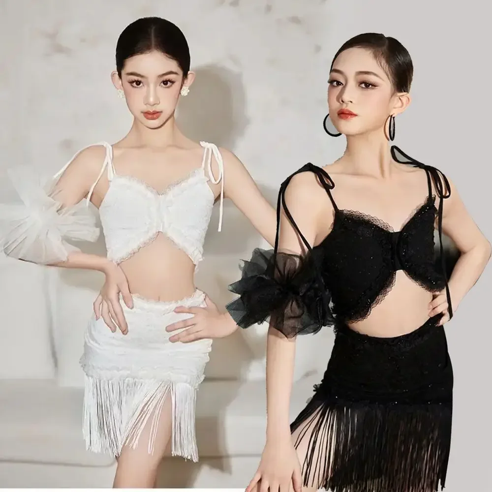 2025 new Childs Latin Dance Set for Girls Sequin Lace Strappy Tassel Skirt Samba Rumba Training Competition 2 Pcs Set Clothing
2025 new Childs Latin Dance Set for Girls Sequin Lace Strappy Tassel Skirt Samba Rumba Training Competition 2 Pcs Set Clothing