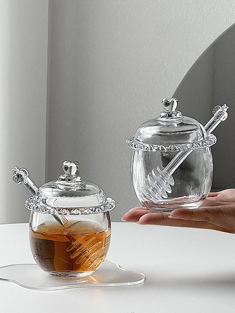 Honey Syrup Glass Jar Storage Container with Lid And Stirring Stick Nordic Style Kitchen Utensils Love Heart Design Home Use
Honey Syrup Glass Jar Storage Container with Lid And Stirring Stick Nordic Style Kitchen Utensils Love Heart Design Home Use