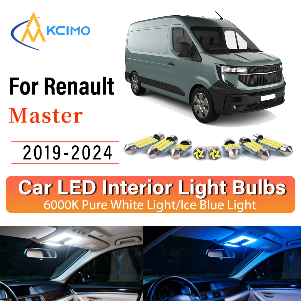 Interior Lighting Kit For Renault Master 2019-2024 LED Bulbs for Dome Map Door Trunk License Plate Light
Interior Lighting Kit For Renault Master 2019-2024 LED Bulbs for Dome Map Door Trunk License Plate Light