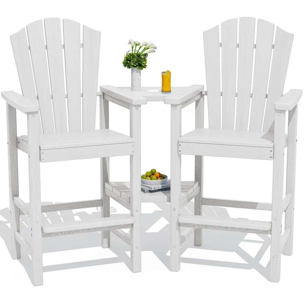 Embossed Balcony Chair, Tall Adirondack Chair Set of 2, All Weather HDPE Bar Height Adirondack Chair with Double Connecting Tra
Embossed Balcony Chair, Tall Adirondack Chair Set of 2, All Weather HDPE Bar Height Adirondack Chair with Double Connecting Tra