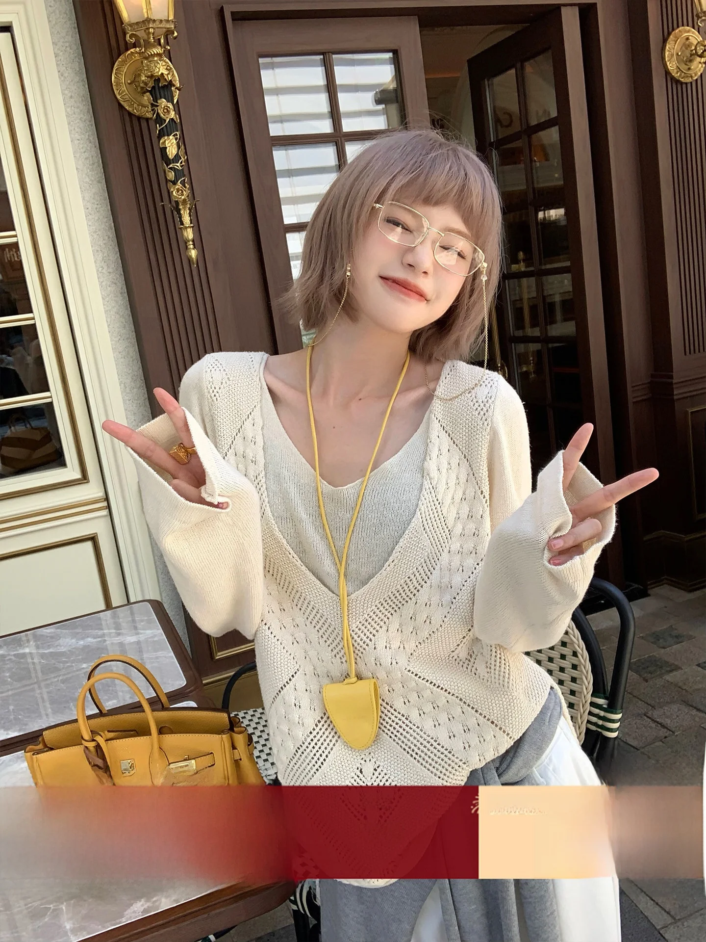 Design Sensation Women's Loose Knitted Hollow out Top Summer New Sle V-Ne ort Sve Casual Comfortable Faion
Design Sensation Women's Loose Knitted Hollow out Top Summer New Sle V-Ne ort Sve Casual Comfortable Faion