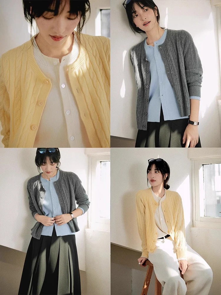 Korean Style Knitted Sweater Coat Women's Autumn Winter Twist Fake Two-Piece Cardigan Long Sleeve round Neck Button up Outerwear
Korean Style Knitted Sweater Coat Women's Autumn Winter Twist Fake Two-Piece Cardigan Long Sleeve round Neck Button up Outerwear