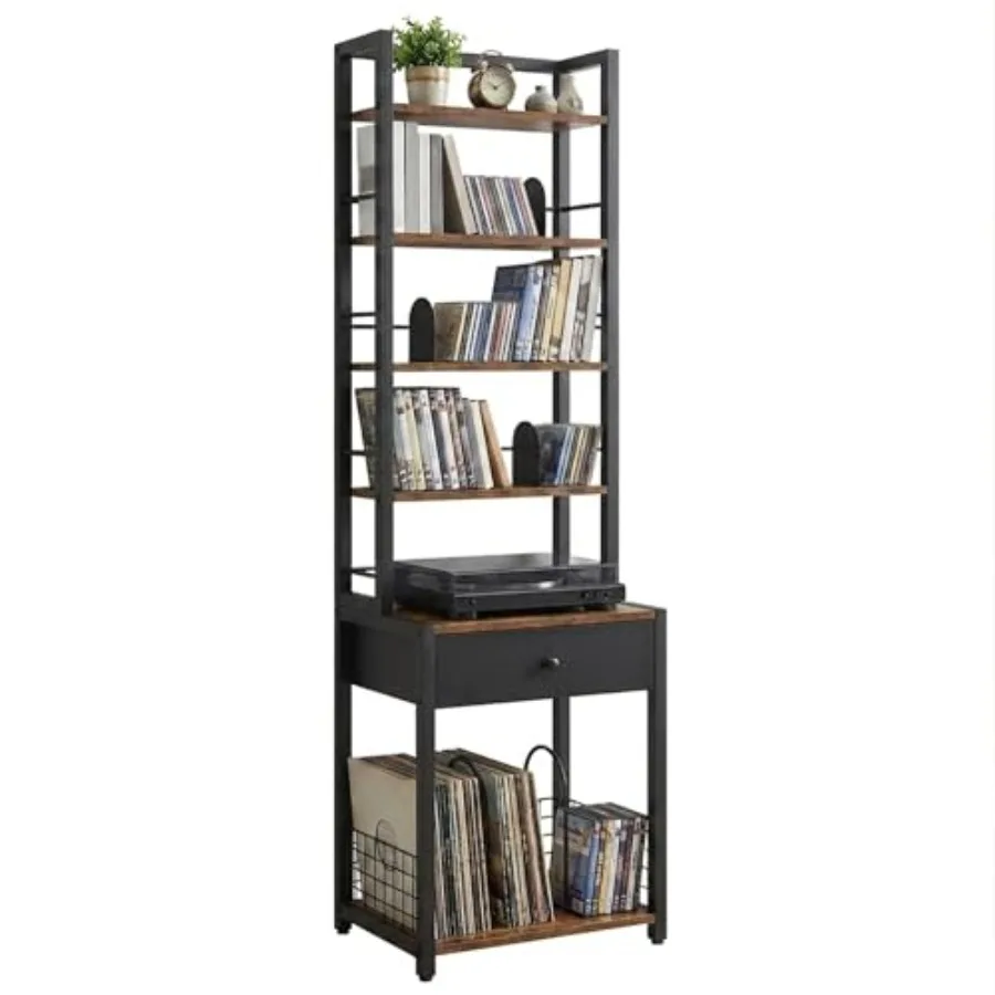 CD Storage Rack 6-Tier DVD Organizer Shelf with Drawer and Adjustable Book Stoppers Vinyl Record Holder andMulti-Purpose Media
CD Storage Rack 6-Tier DVD Organizer Shelf with Drawer and Adjustable Book Stoppers Vinyl Record Holder andMulti-Purpose Media