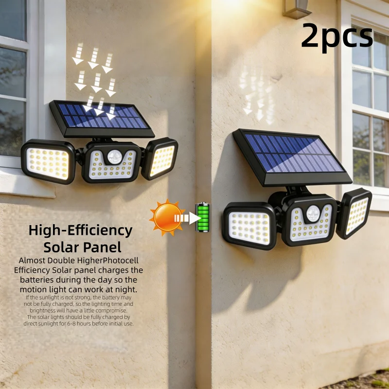2-Pack Solar Motion Sensor Outdoor Lights with 3 Adjustable Heads, Ultra-Bright LED Security Lights, Waterproof, Ideal for Gardens, Yards, Garages, and Patios
2-Pack Solar Motion Sensor Outdoor Lights with 3 Adjustable Heads, Ultra-Bright LED Security Lights, Waterproof, Ideal for Gardens, Yards, Garages, and Patios