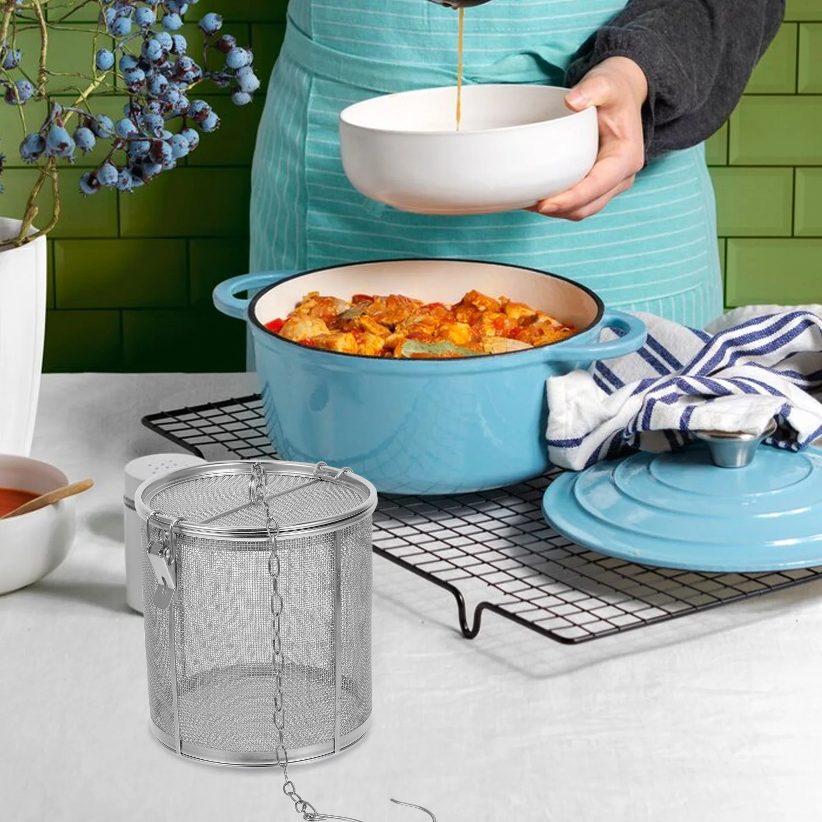 Soup Strainer Ball Spice Filter Fine Mesh Infuser for Cooking Teapot Stainless Steel
Soup Strainer Ball Spice Filter Fine Mesh Infuser for Cooking Teapot Stainless Steel