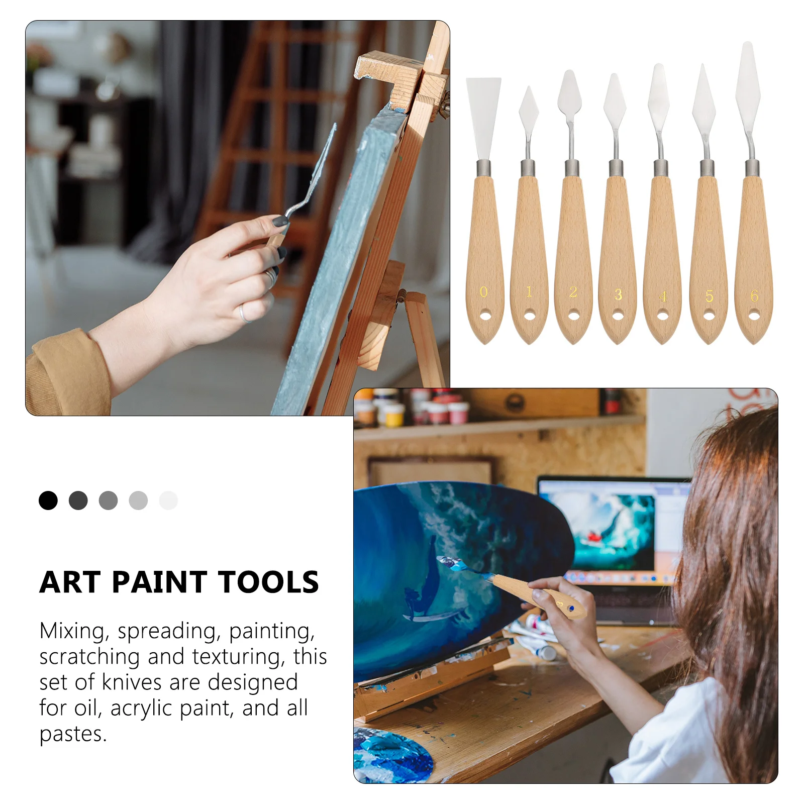 7pcs Oil Painting Scrapers Art Painting Spatulas Paint Mixing Accessories For Acrylic Gouache Ceramics Pottery Fabric Wall
7pcs Oil Painting Scrapers Art Painting Spatulas Paint Mixing Accessories For Acrylic Gouache Ceramics Pottery Fabric Wall