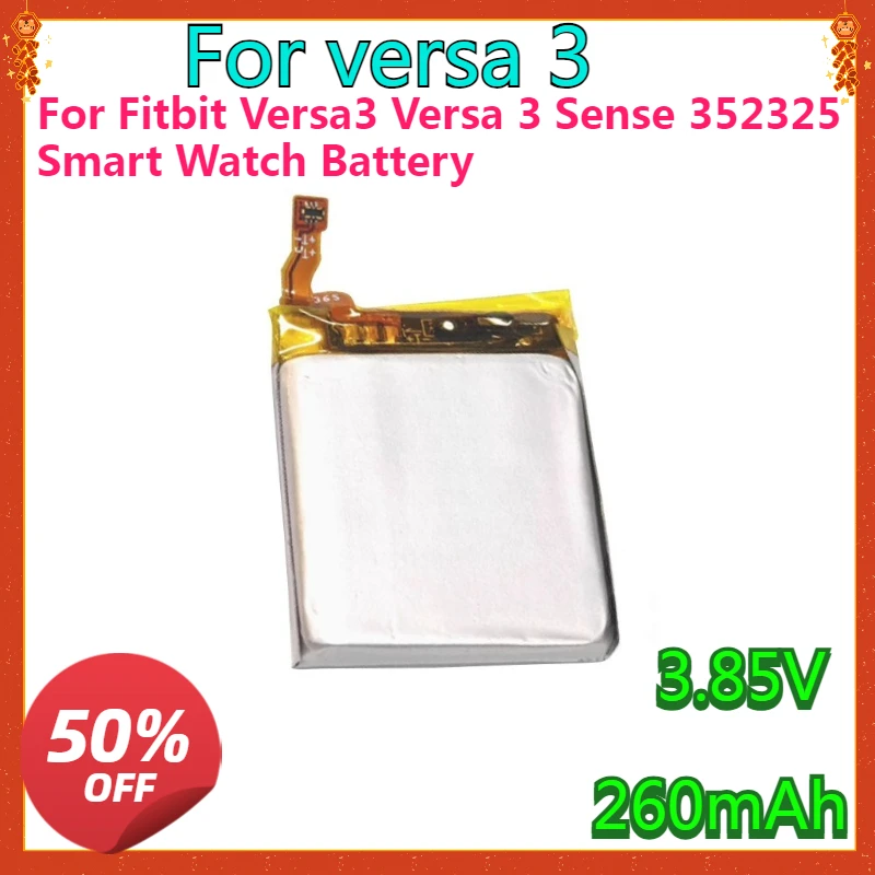 New High Quality for Fitbit Versa3 Versa 3 Sense 352325 Capacity 260mAh 332327 Battery Smart Watch Battery
New High Quality for Fitbit Versa3 Versa 3 Sense 352325 Capacity 260mAh 332327 Battery Smart Watch Battery