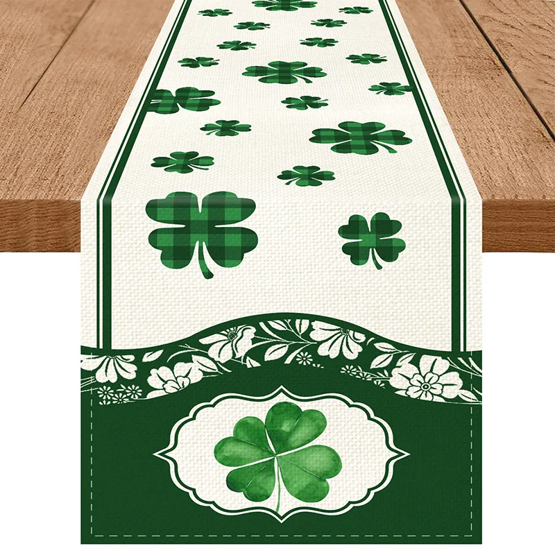 VIKAMA Festive Clover Table Runner Durable Polyester Fabric With Plaid And Leopard Print Design Ideal For Holiday Gathering
VIKAMA Festive Clover Table Runner Durable Polyester Fabric With Plaid And Leopard Print Design Ideal For Holiday Gathering
