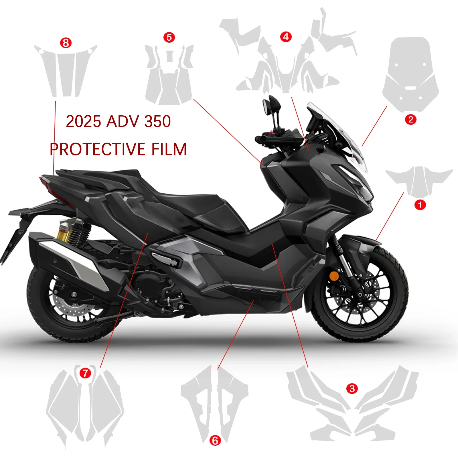 for Honda ADV350 Adv 350 2025 Transparent car cover Scratch resistant protective film 2025 ADV 350 PPF Invisible protective film
for Honda ADV350 Adv 350 2025 Transparent car cover Scratch resistant protective film 2025 ADV 350 PPF Invisible protective film