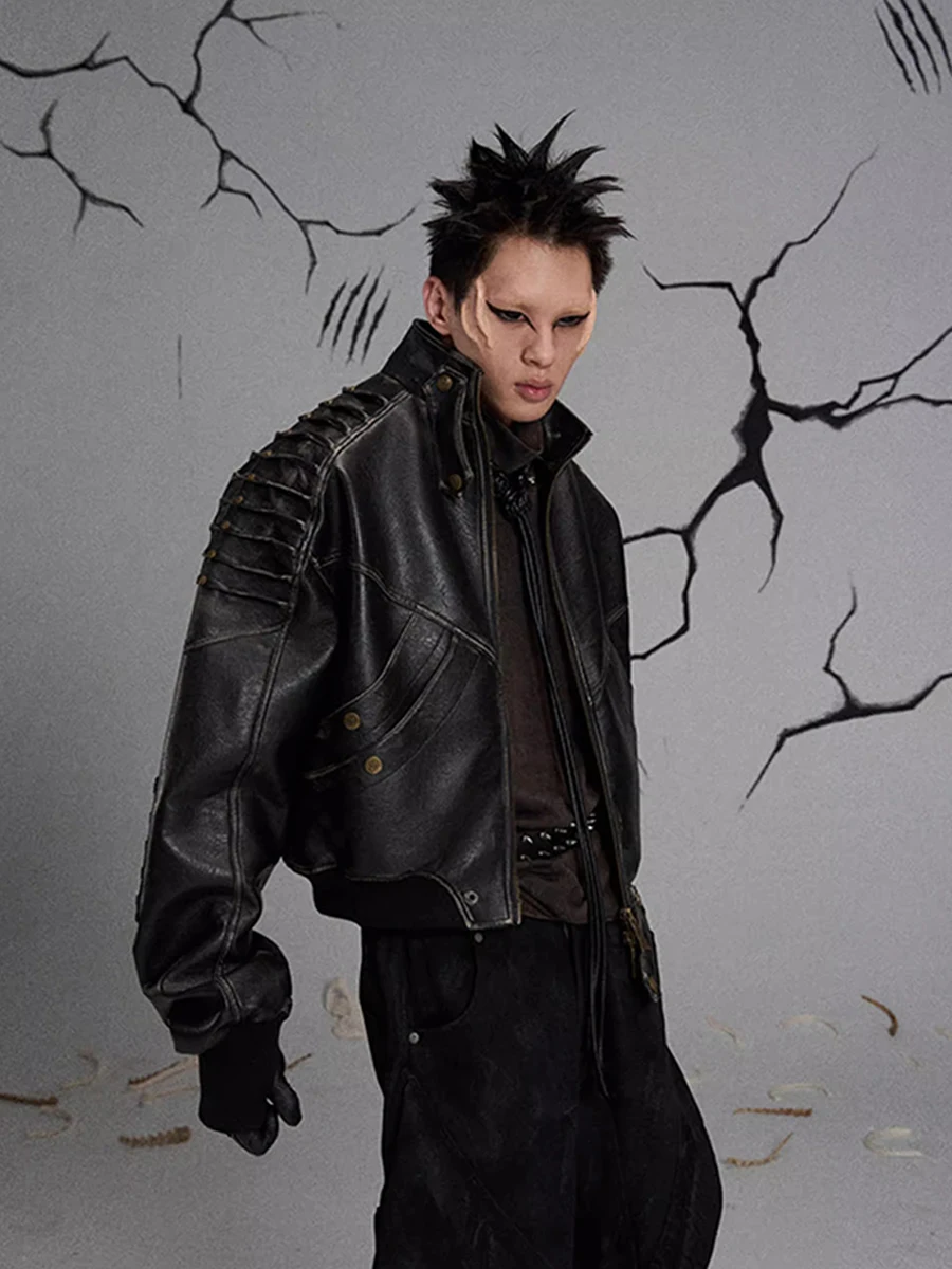 Mauroicardi Autumn Winter Short Thick Hard Distressed Pu Leather Jacket Men with quilting Lining Luxury Designer Emo Clothes
Mauroicardi Autumn Winter Short Thick Hard Distressed Pu Leather Jacket Men with quilting Lining Luxury Designer Emo Clothes