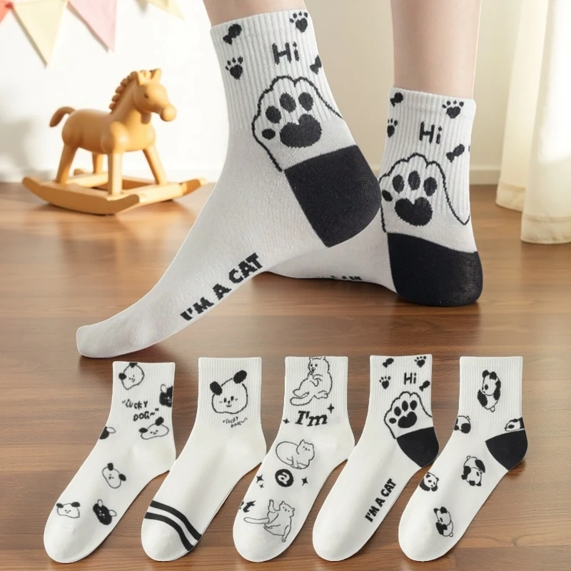 Cute Women's Mid-Calf Socks, Cartoon Panda Pattern, Preppy Style, Thin and Breathable Mid-Calf Socks for Spring, Summer, and Autumn, Soft and Comfortable, Mesh Breathable, Casual Socks, Sports Socks, Versatile Socks
Cute Women's Mid-Calf Socks, Cartoon Panda Pattern, Preppy Style, Thin and Breathable Mid-Calf Socks for Spring, Summer, and Autumn, Soft and Comfortable, Mesh Breathable, Casual Socks, Sports Socks, Versatile Socks