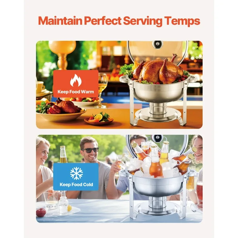 【Premium】SucceBuy 5 Qt 4 Pack Chafing Dish Buffet Set Stainless Steel Chafer with 4 Full Size Pan Round Catering Warmer Server f
【Premium】SucceBuy 5 Qt 4 Pack Chafing Dish Buffet Set Stainless Steel Chafer with 4 Full Size Pan Round Catering Warmer Server f