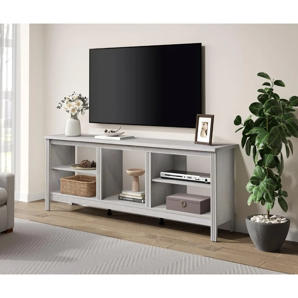 Farmhouse TV Stand for TVs Up To 75 Inch, White Entertainment Center for 80 Inch TV Console Table with 5 Cubby, Customized
Farmhouse TV Stand for TVs Up To 75 Inch, White Entertainment Center for 80 Inch TV Console Table with 5 Cubby, Customized