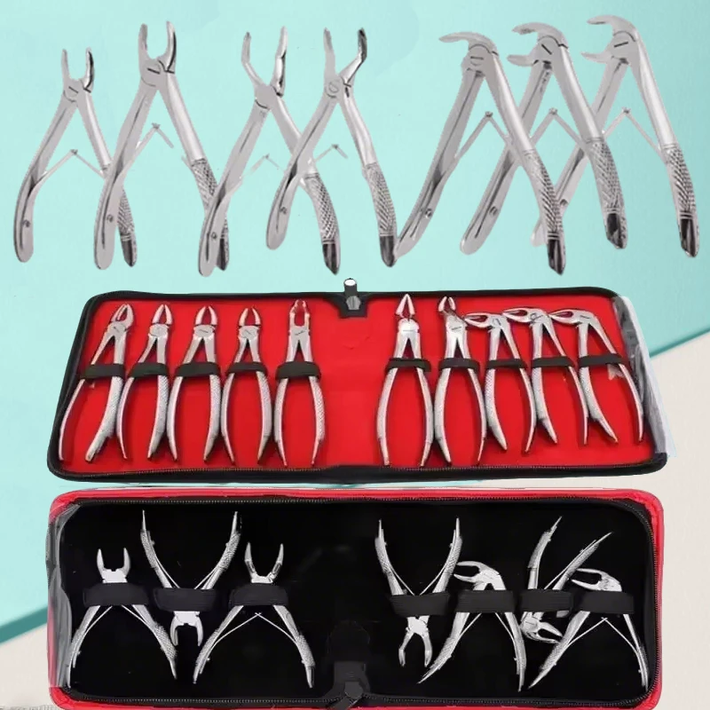 Dental Extraction Plier Forceps Kit for Adult/Children Dentistry Surgical Teeth Extracting, Curved Root Lift Elevator Oral Tools
Dental Extraction Plier Forceps Kit for Adult/Children Dentistry Surgical Teeth Extracting, Curved Root Lift Elevator Oral Tools