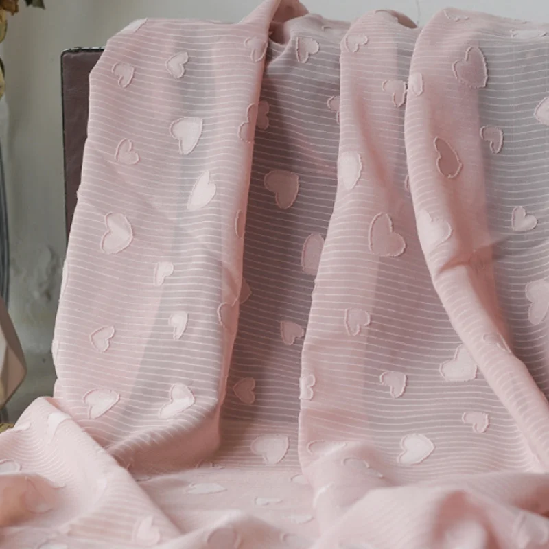 Chiffon Yarn Fabric Heart Striped Jacquard Tulle Fabric DIY Dress Shirt DIY Handmade Fabric
Chiffon Yarn Fabric Heart Striped Jacquard Tulle Fabric DIY Dress Shirt DIY Handmade Fabric