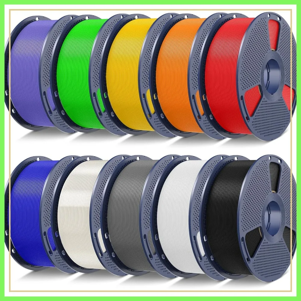 10kg PLA 3D Printer Filament Bundle, Neatly Wound 1.75mm ±0.02mm, 1kg per Spool, 10 Pack
10kg PLA 3D Printer Filament Bundle, Neatly Wound 1.75mm ±0.02mm, 1kg per Spool, 10 Pack