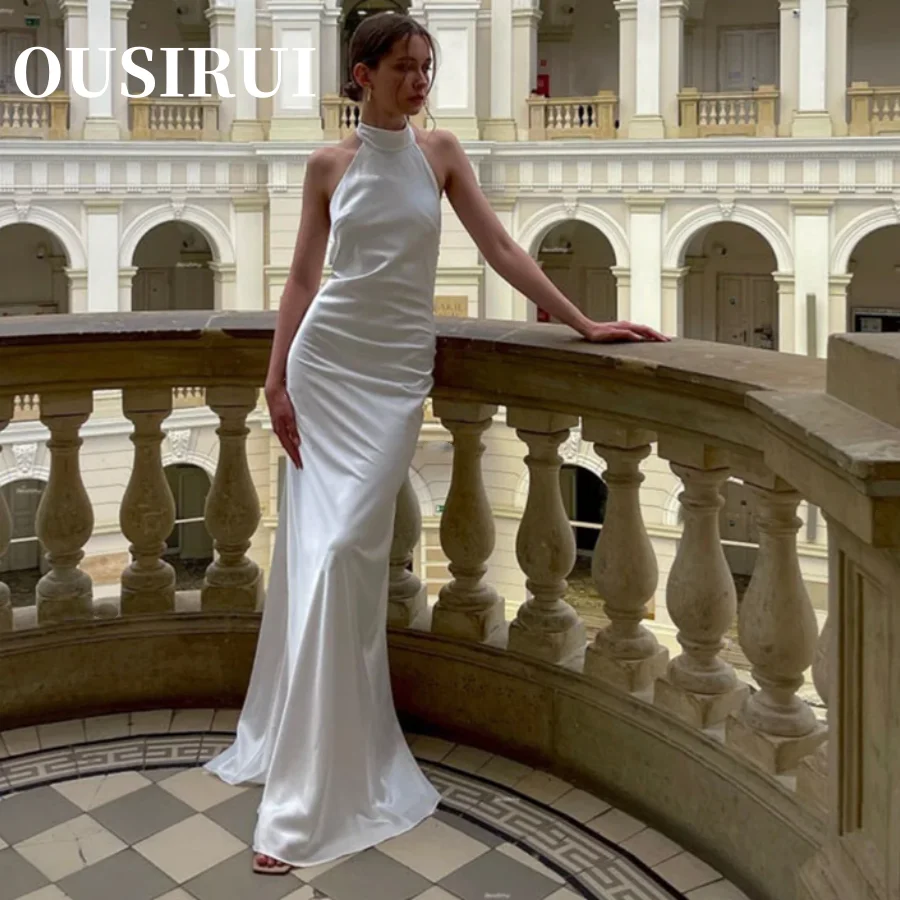 Mermaid Simple Bridal Dresses Sexy White Sleeveless Halter Neck Backless Wedding Dresses Bridal Gowns Evening Party Dresses
Mermaid Simple Bridal Dresses Sexy White Sleeveless Halter Neck Backless Wedding Dresses Bridal Gowns Evening Party Dresses