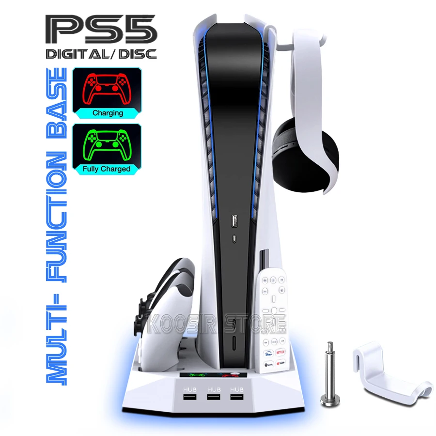 Новая консоль PS5, универсальная вертикальная многофункциональная охлаждающая подставка с зарядным устройством для геймпада Sony Playstation 5 Disc и Digital Edition игровая консоль
Новая консоль PS5, универсальная вертикальная многофункциональная охлаждающая подставка с зарядным устройством для геймпада Sony Playstation 5 Disc и Digital Edition игровая консоль