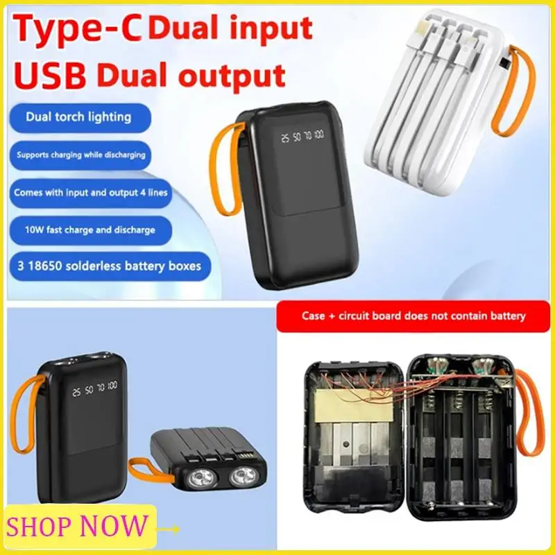 Especial Power Bank Box 3X18650 4-In-1 DIY Battery Charging Storage Box Case USB Type C With Flashlight To Charge Mobile Phones
Especial Power Bank Box 3X18650 4-In-1 DIY Battery Charging Storage Box Case USB Type C With Flashlight To Charge Mobile Phones