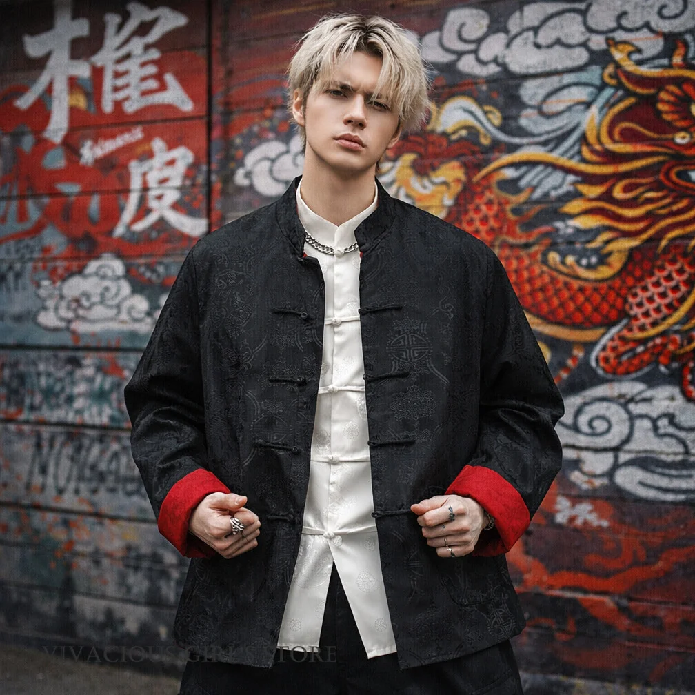 Chinese Style Men Tang Style Top Jacket Traditional Clothing Jacquard Mandarin Collar Kung Fu Tai Chi Shirt Harajuku Streetwear
Chinese Style Men Tang Style Top Jacket Traditional Clothing Jacquard Mandarin Collar Kung Fu Tai Chi Shirt Harajuku Streetwear