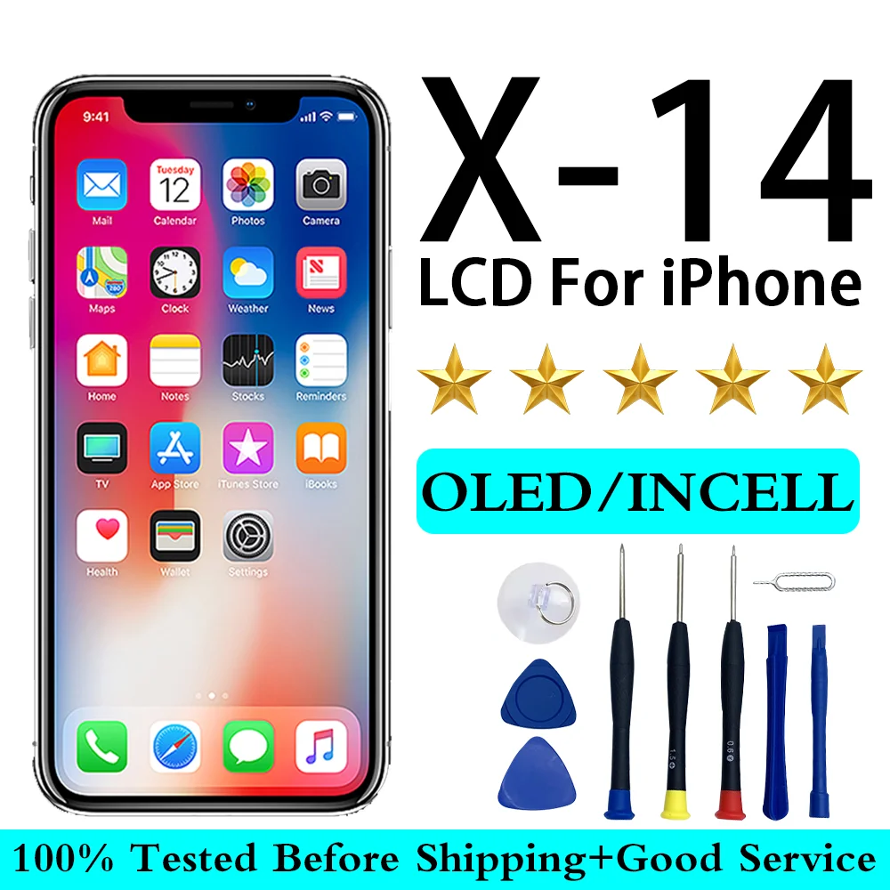 ЖК-экран OLED для iPhone X XR XS MAX 11 12 Pro Max, дисплей с 3D сенсорным дигитайзером для iPhone 13 Mini 14, ЖК-экран Pantalla
ЖК-экран OLED для iPhone X XR XS MAX 11 12 Pro Max, дисплей с 3D сенсорным дигитайзером для iPhone 13 Mini 14, ЖК-экран Pantalla