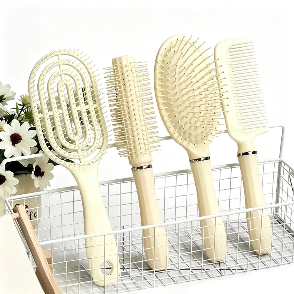 2026New Cream Hair Brush Set 4Pcs, Scalp Massage Air Cushion Comb, Curling Brush & Detangling Flat Comb for All Hair Types
2026New Cream Hair Brush Set 4Pcs, Scalp Massage Air Cushion Comb, Curling Brush & Detangling Flat Comb for All Hair Types
