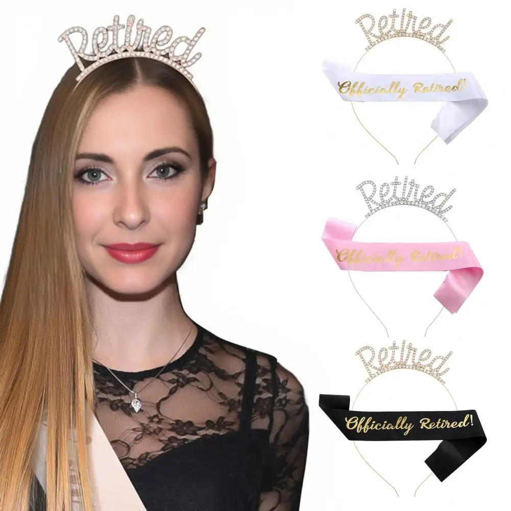 Retirement Crown Headband Alloy Crown Retirement Party Sash Tiara Set Rose Gold Satin Belt with Side Combs for Celebration
Retirement Crown Headband Alloy Crown Retirement Party Sash Tiara Set Rose Gold Satin Belt with Side Combs for Celebration
