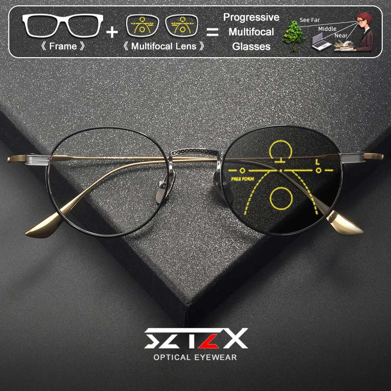SZTZX New Fashion Pure Titanium Round Design Men Prescription Glasses Small Frame Photochromic Anti Blue Ray Progressive Eyeware
SZTZX New Fashion Pure Titanium Round Design Men Prescription Glasses Small Frame Photochromic Anti Blue Ray Progressive Eyeware
