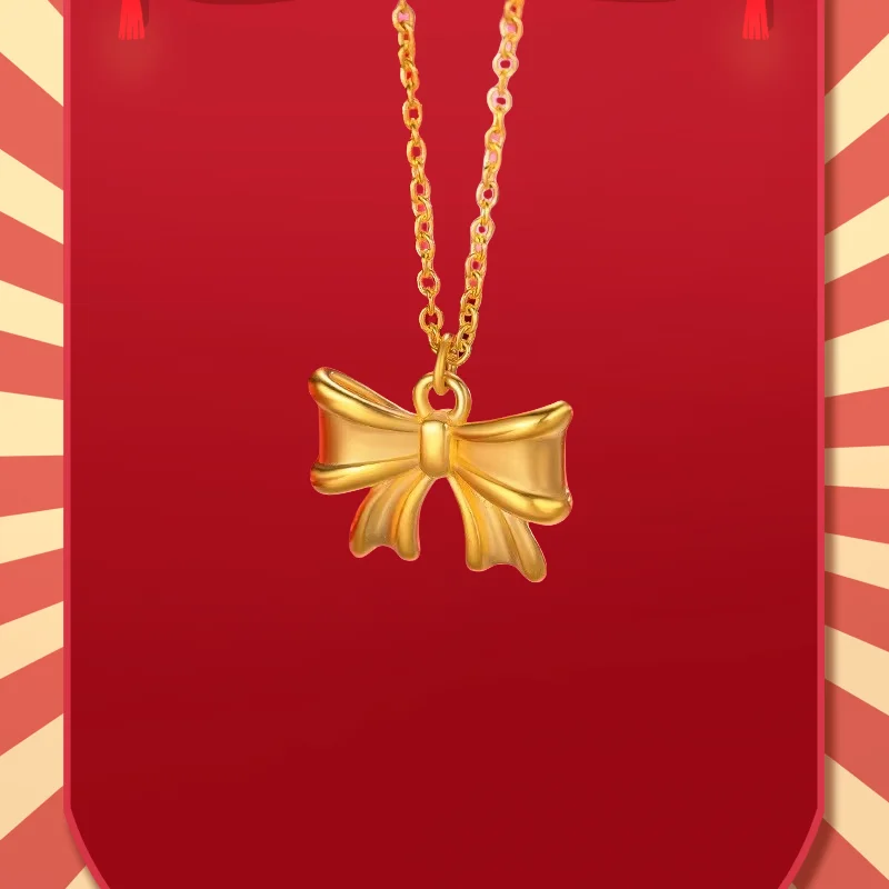 9999 Real Gold The same bow collarbone chain gold sweetheart bow princess necklace women
9999 Real Gold The same bow collarbone chain gold sweetheart bow princess necklace women