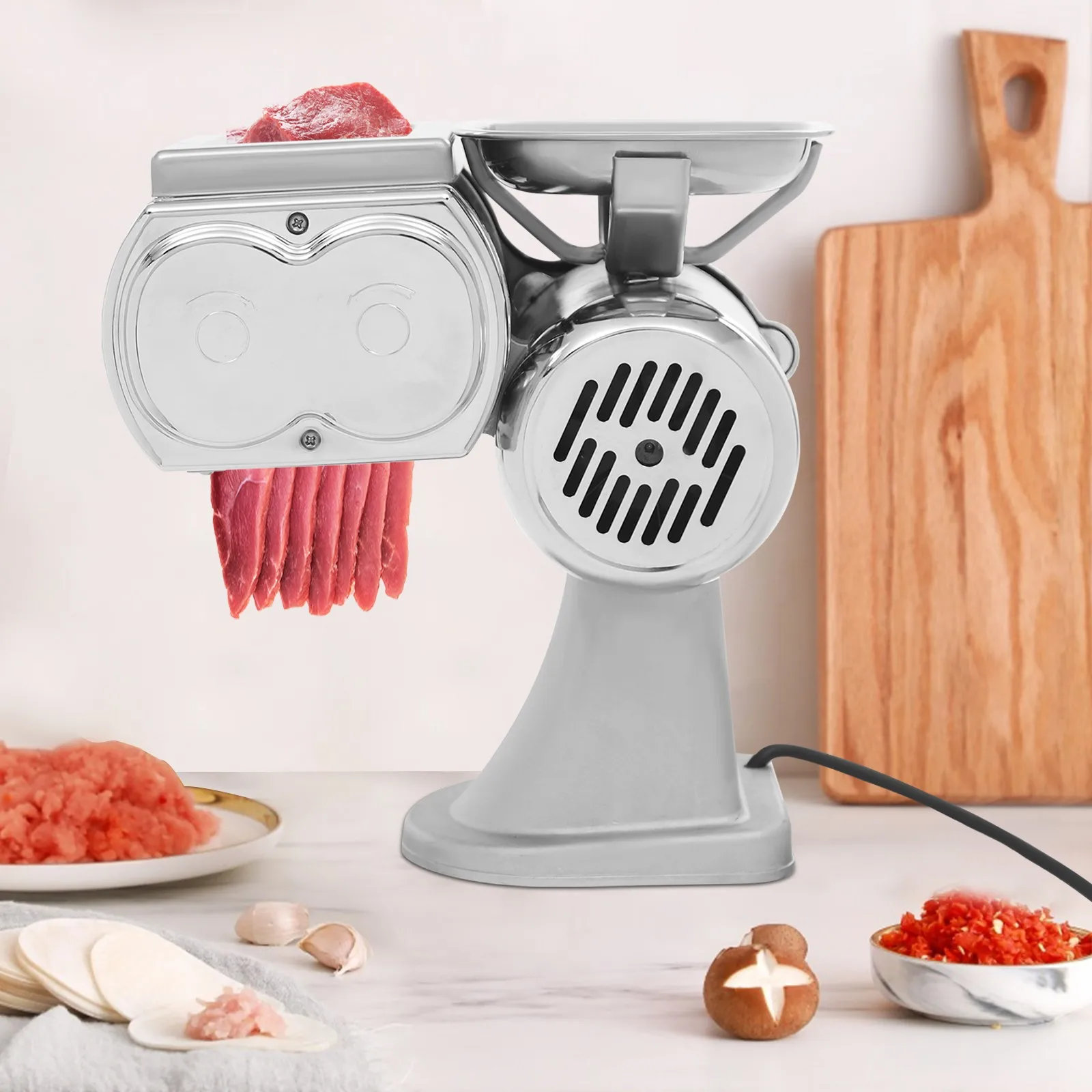 Электрическая машина для резки мяса, 600 Вт, настольная слайсер для еды, 200 об/мин, низкий уровень шума, толщина лезвия 70 мм/2,76 дюйма
Электрическая машина для резки мяса, 600 Вт, настольная слайсер для еды, 200 об/мин, низкий уровень шума, толщина лезвия 70 мм/2,76 дюйма