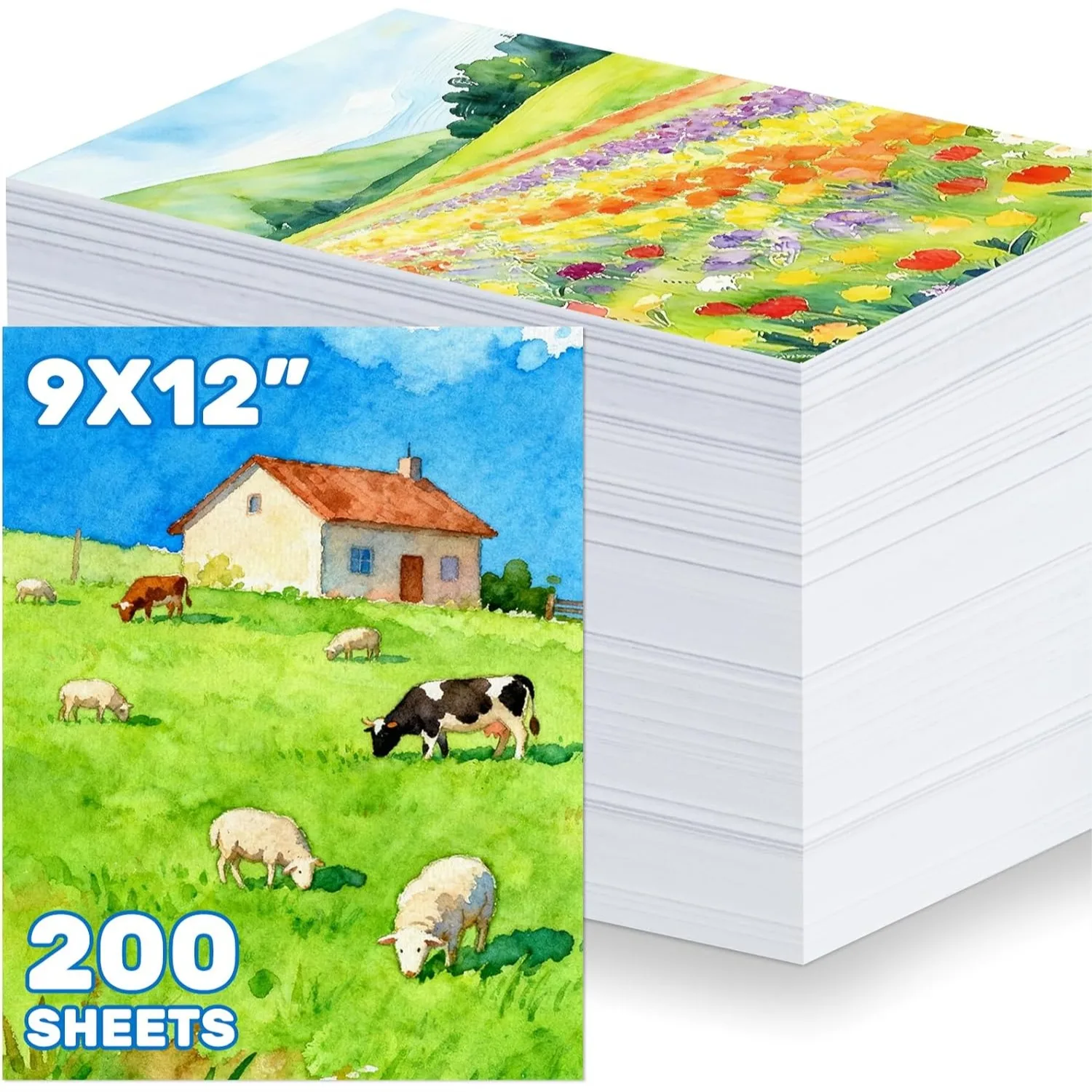 200 Sheets 9x12" Watercolor Paper Bulk 110lb/230gsm Cold Press White Thick Drawing Painting Paper for Kids Adults
200 Sheets 9x12" Watercolor Paper Bulk 110lb/230gsm Cold Press White Thick Drawing Painting Paper for Kids Adults