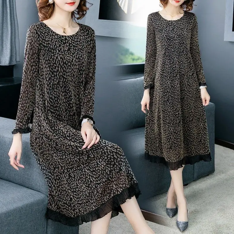 Vintage Leopard Printed Dresses 2023 Spring Autumn Long Sleeve Patchwork Women's Clothing Casual O-Neck Loose A-Line Midi Dress
Vintage Leopard Printed Dresses 2023 Spring Autumn Long Sleeve Patchwork Women's Clothing Casual O-Neck Loose A-Line Midi Dress