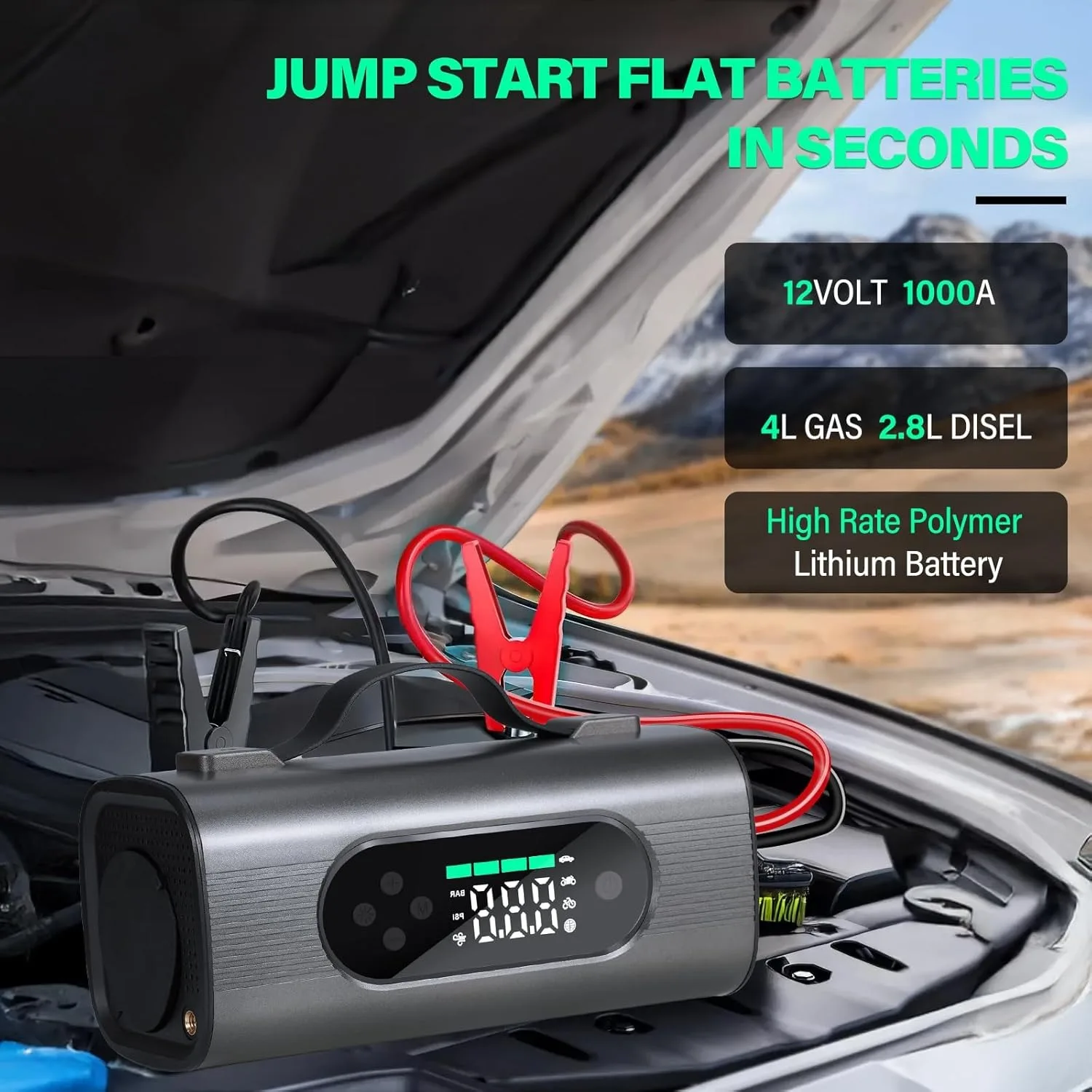 Newest 8 in 1 Portable Car Jump Starter with Air Compressor,Car dual-use wireless Vacuum Cleaner 150PSI Car Battery Jump Starter
Newest 8 in 1 Portable Car Jump Starter with Air Compressor,Car dual-use wireless Vacuum Cleaner 150PSI Car Battery Jump Starter