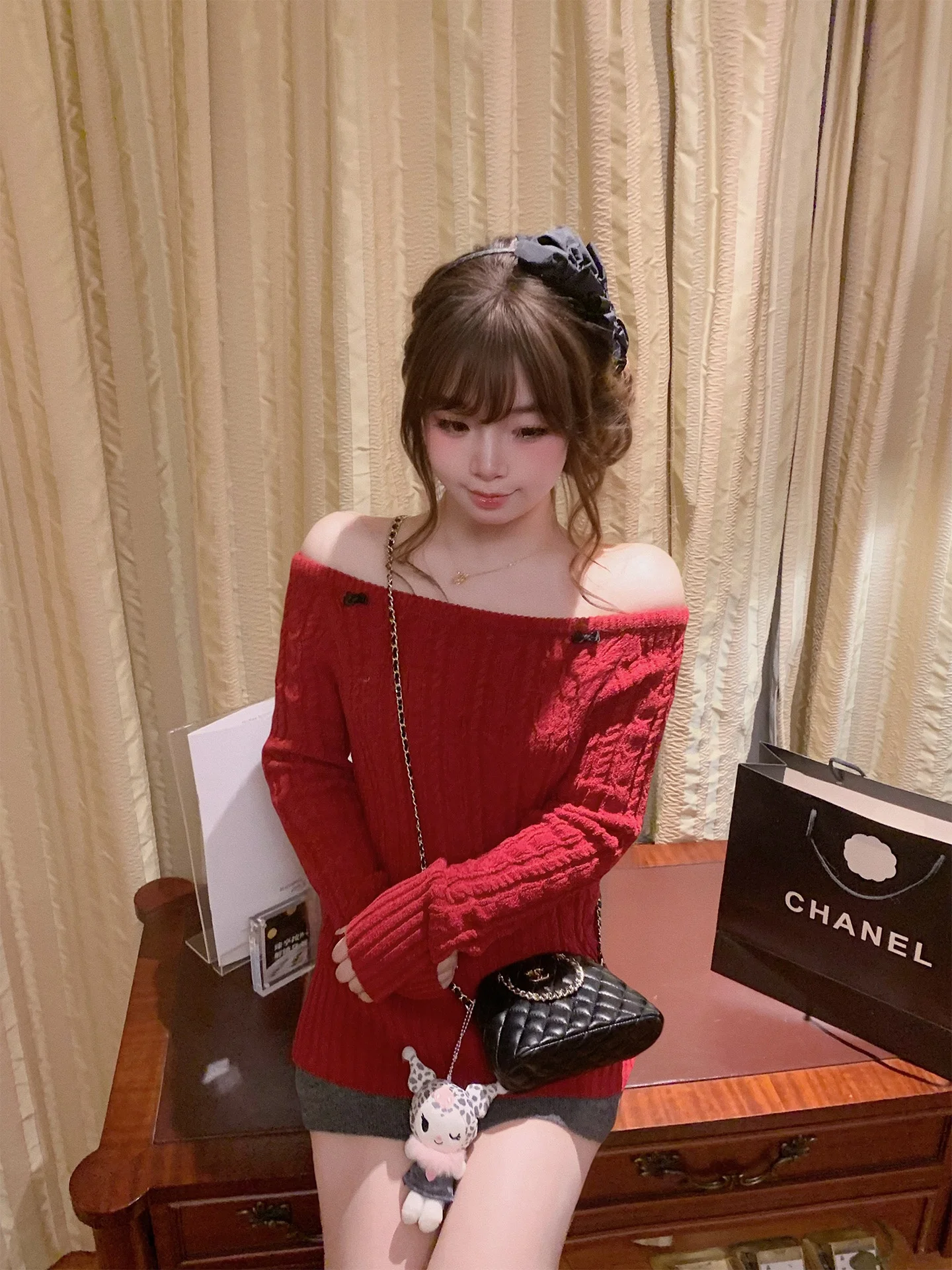 aph Vintage Aosphere Knitted Sweater oulder Bared Large round Ne Waist Cinched Knitwear Women's Faion Winter 2025
aph Vintage Aosphere Knitted Sweater oulder Bared Large round Ne Waist Cinched Knitwear Women's Faion Winter 2025