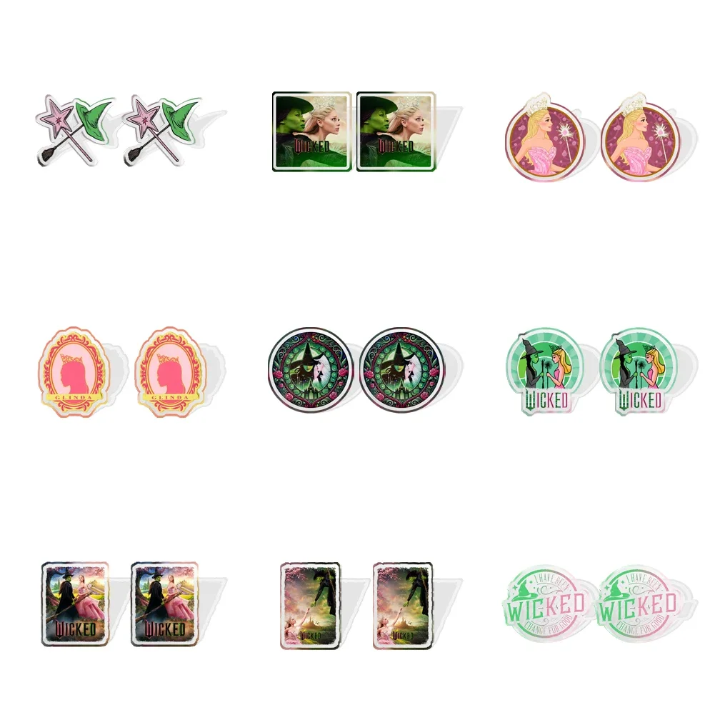 Серьги-гвоздики Wicked Movie с принтом, популярные прозрачные акриловые серьги Глинды для женщин и девочек, праздничные ювелирные изделия, подарки, очарование
Серьги-гвоздики Wicked Movie с принтом, популярные прозрачные акриловые серьги Глинды для женщин и девочек, праздничные ювелирные изделия, подарки, очарование