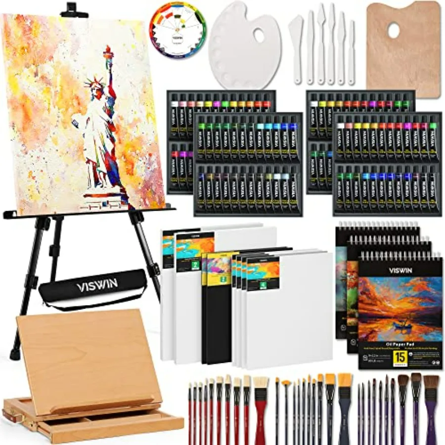 Professional All-in-One Art Painting Kit with Aluminum Beech Wood Easel 96 Acrylic Watercolor Oil Paint Set Canvas Painting Sup
Professional All-in-One Art Painting Kit with Aluminum Beech Wood Easel 96 Acrylic Watercolor Oil Paint Set Canvas Painting Sup