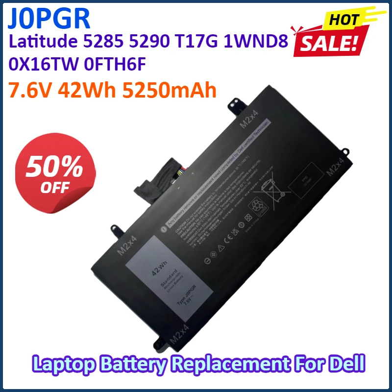 Замена аккумулятора для ноутбука JOPGR J0PGR 7,6 В 42 Втч для Dell Latitude 12 5285 5290 2-в-1 T17G 0J0PGR 1WND8 X16TW 0X16TW 0FTH6F
Замена аккумулятора для ноутбука JOPGR J0PGR 7,6 В 42 Втч для Dell Latitude 12 5285 5290 2-в-1 T17G 0J0PGR 1WND8 X16TW 0X16TW 0FTH6F