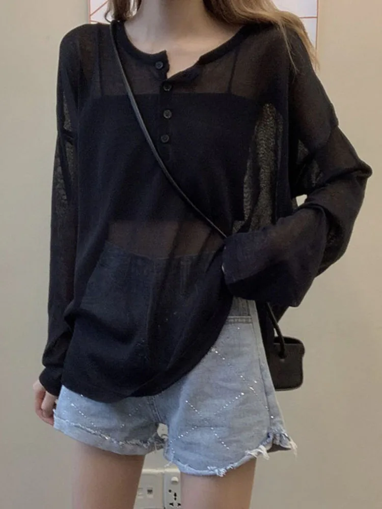 Emily Clud Recommended Knitted Sun Protection irt Women Summer Faion Loose Thin Long Sve Top Transparent Design Silk M...
Emily Clud Recommended Knitted Sun Protection irt Women Summer Faion Loose Thin Long Sve Top Transparent Design Silk M...