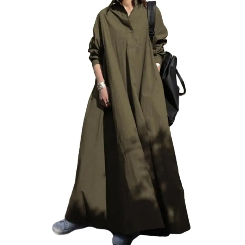 Ladies Cotton Linen Dress Comfortable Soft Dress Versatile Women's V-neck Shirt Dress Solid Color Loose Fit for Spring
Ladies Cotton Linen Dress Comfortable Soft Dress Versatile Women's V-neck Shirt Dress Solid Color Loose Fit for Spring