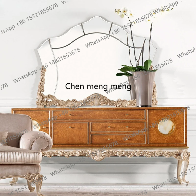 European parquet sideboard French solid wood carved console cabinet decoration side storage cabinet
European parquet sideboard French solid wood carved console cabinet decoration side storage cabinet