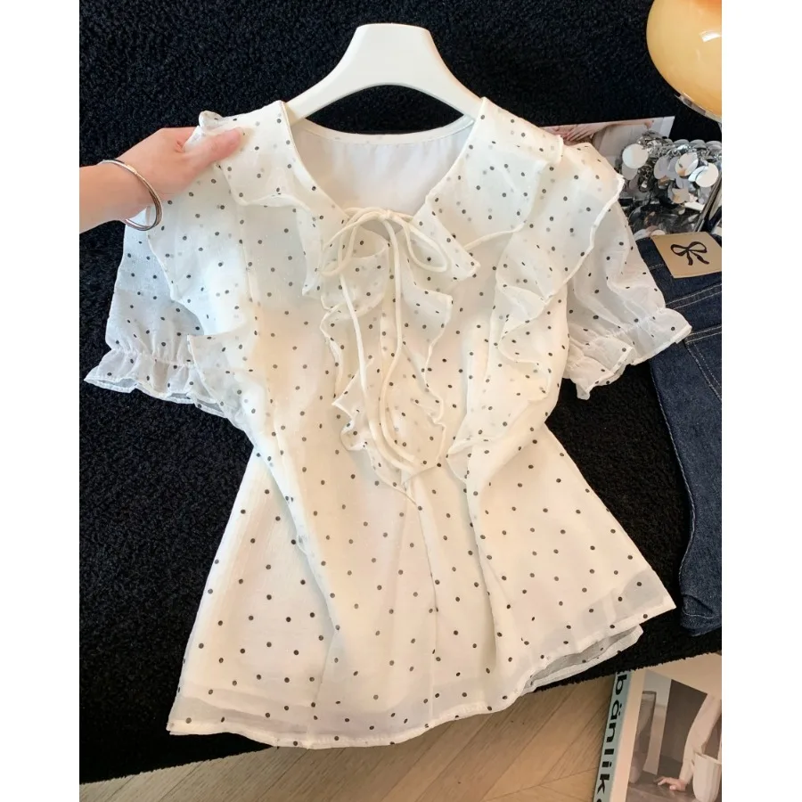 Summer New Fashionable Polka Dot Short Sleeve Women's Shirt Versatile Sweet Style Top Quality Lightweight Daily Wear
Summer New Fashionable Polka Dot Short Sleeve Women's Shirt Versatile Sweet Style Top Quality Lightweight Daily Wear