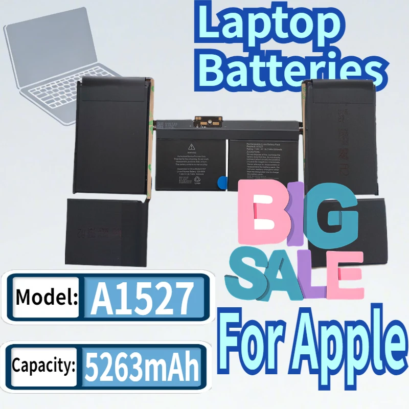 Laptop Battery A1527 A1534 for Apple Macbook Pro 12" A1705 2015 2016 2017 EMC2746 EMC2991 MF855 MJY32CH/A MK4M2 7.6V 40.28Wh
Laptop Battery A1527 A1534 for Apple Macbook Pro 12" A1705 2015 2016 2017 EMC2746 EMC2991 MF855 MJY32CH/A MK4M2 7.6V 40.28Wh