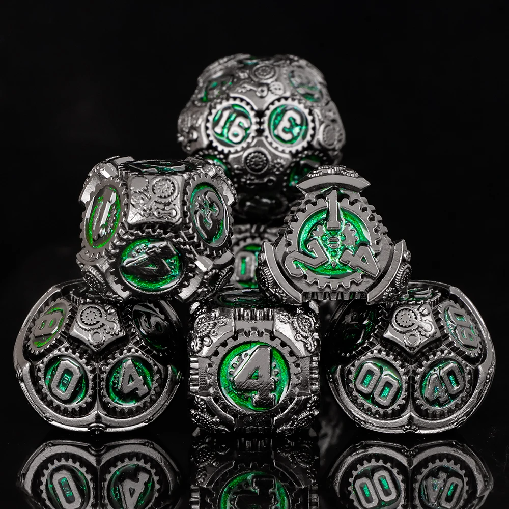 Набор металлических кубиков Gear, набор кубиков для ролевых игр, металлические кубики RPG D и D, черно-зеленые металлические многогранные кубики, подарок на Хэллоуин
Набор металлических кубиков Gear, набор кубиков для ролевых игр, металлические кубики RPG D и D, черно-зеленые металлические многогранные кубики, подарок на Хэллоуин